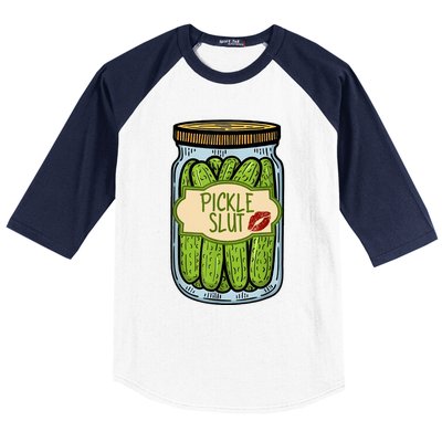 Pickle Slut Funny Pickle Slut Who Loves Pickles Apaprel Baseball Sleeve Shirt