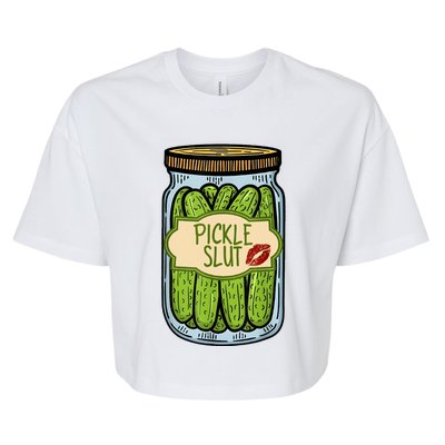 Pickle Slut Funny Pickle Slut Who Loves Pickles Apaprel Bella+Canvas Jersey Crop Tee