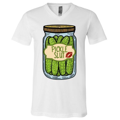 Pickle Slut Funny Pickle Slut Who Loves Pickles Apaprel V-Neck T-Shirt