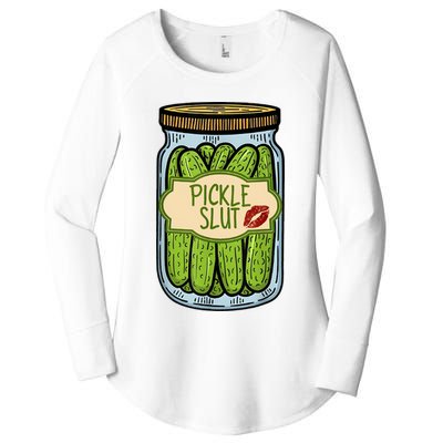 Pickle Slut Funny Pickle Slut Who Loves Pickles Apaprel Women's Perfect Tri Tunic Long Sleeve Shirt