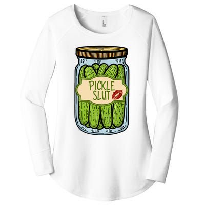 Pickle Slut Funny Pickle Slut Who Loves Pickles Apaprel Women's Perfect Tri Tunic Long Sleeve Shirt