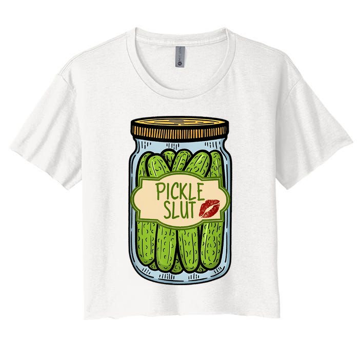 Pickle Slut Funny Pickle Slut Who Loves Pickles Apaprel Crop Top