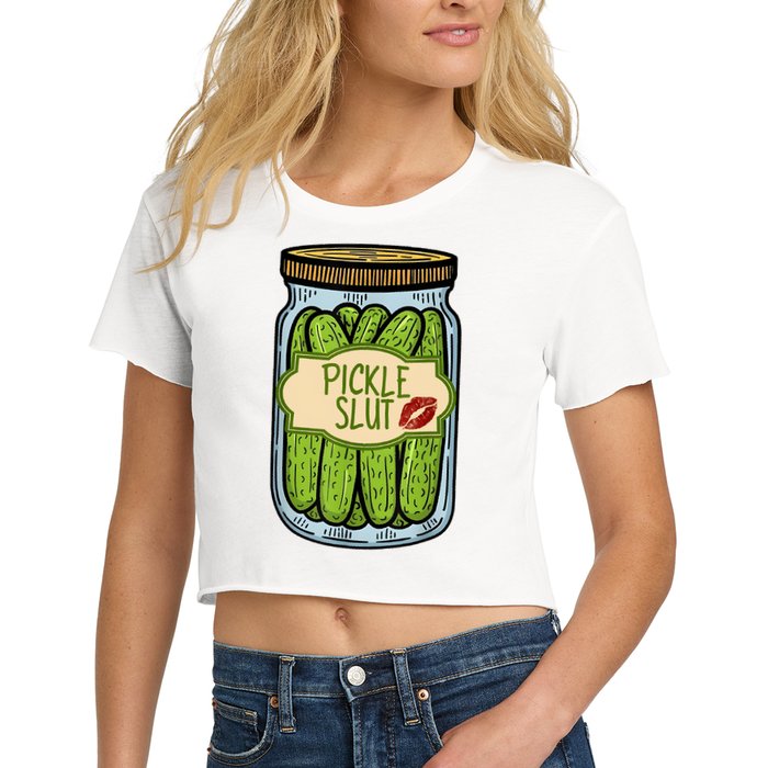 Pickle Slut Funny Pickle Slut Who Loves Pickles Apaprel Crop Top