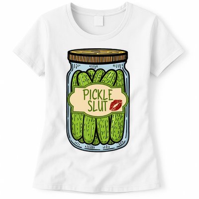 Pickle Slut Funny Pickle Slut Who Loves Pickles Apaprel Womens T-Shirt