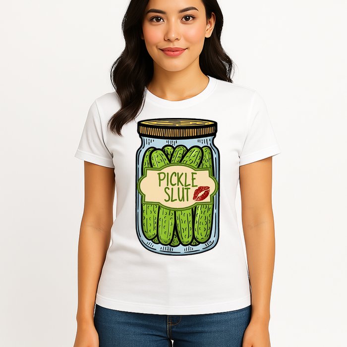 Pickle Slut Funny Pickle Slut Who Loves Pickles Apaprel Womens T-Shirt