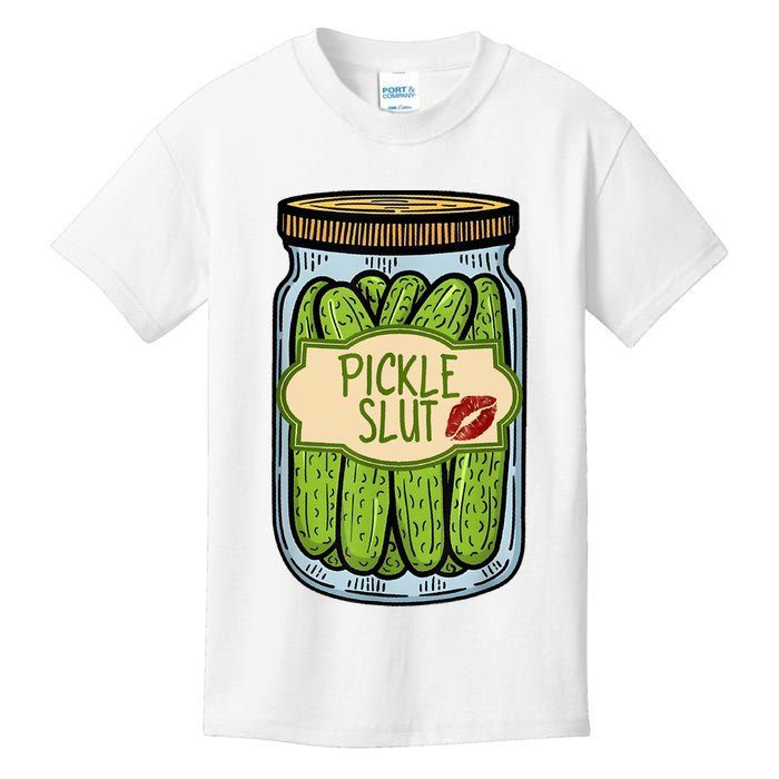 Pickle Slut Funny Pickle Slut Who Loves Pickles Apaprel Kids T-Shirt