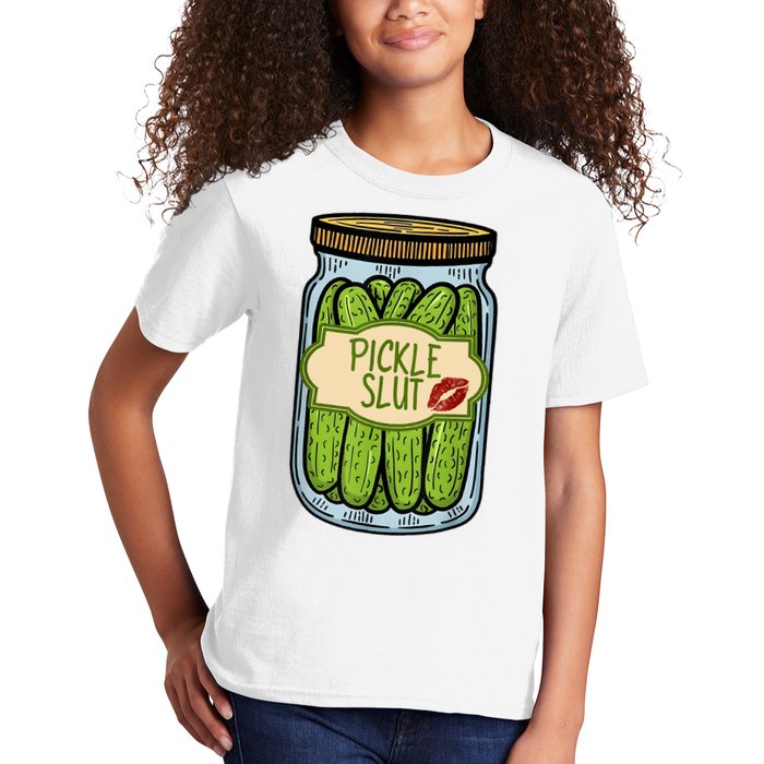 Pickle Slut Funny Pickle Slut Who Loves Pickles Apaprel Kids T-Shirt