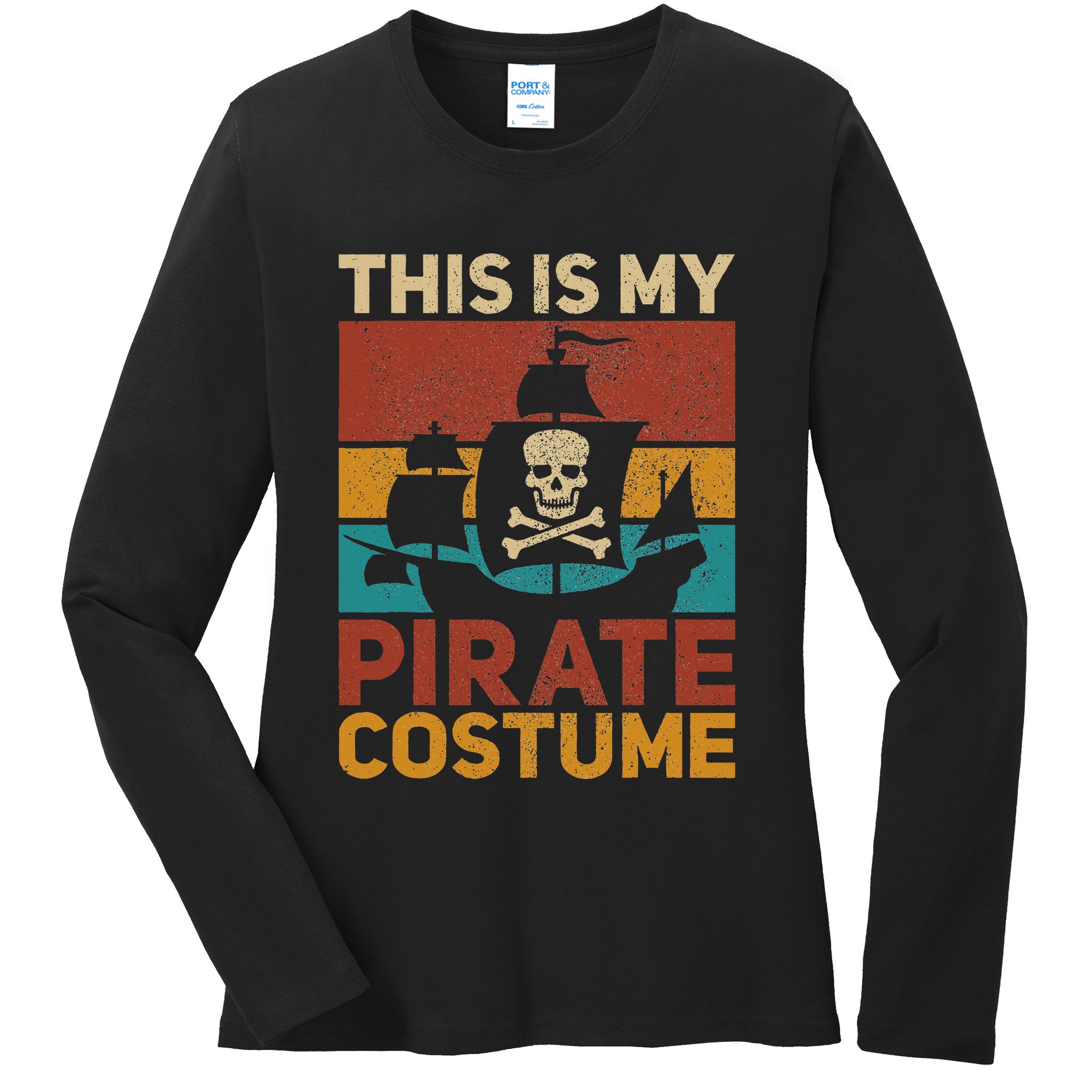 Pirate Ship Funny Pirate Outfit Pirate Costume Retro Pirate Ladies Long Sleeve Shirt