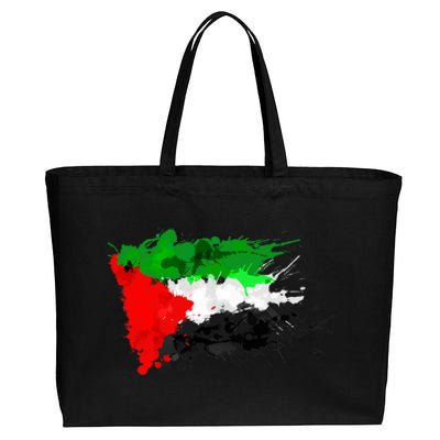 Palestine Splash Flag Tourist Cotton Canvas Jumbo Tote