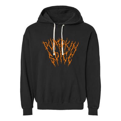 Pumpkin Spice Funny Heavy Doom Black Metal Music Halloween Garment-Dyed Fleece Hoodie