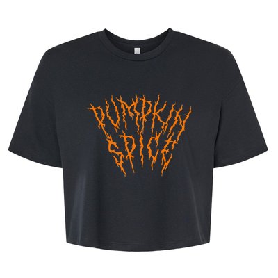 Pumpkin Spice Funny Heavy Doom Black Metal Music Halloween Bella+Canvas Jersey Crop Tee