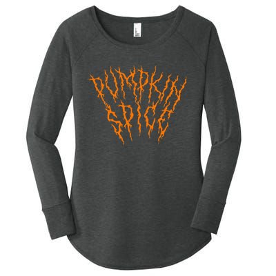 Pumpkin Spice Funny Heavy Doom Black Metal Music Halloween Women's Perfect Tri Tunic Long Sleeve Shirt