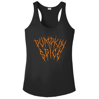 Pumpkin Spice Funny Heavy Doom Black Metal Music Halloween Ladies PosiCharge Competitor Racerback Tank