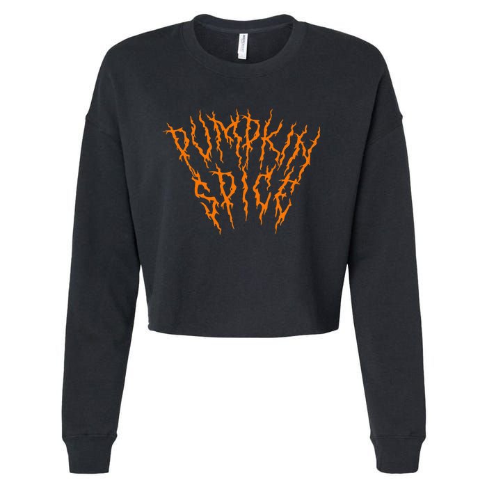 Pumpkin Spice Funny Heavy Doom Black Metal Music Halloween Cropped Pullover Crew