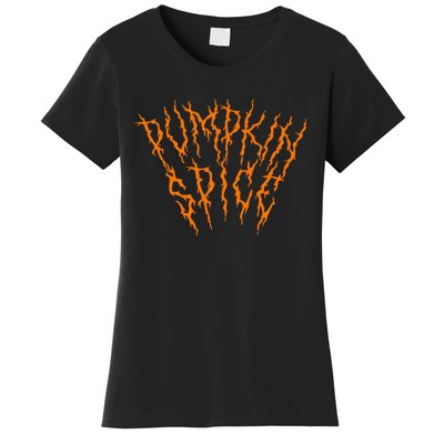 Pumpkin Spice Funny Heavy Doom Black Metal Music Halloween Women's T-Shirt