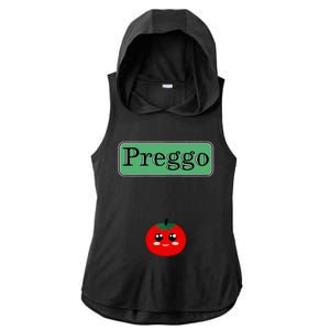 Preggo Sauce Funny Maternity Halloween Costume Tomato Sauce Ladies PosiCharge Tri-Blend Wicking Draft Hoodie Tank