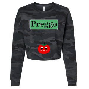 Preggo Sauce Funny Maternity Halloween Costume Tomato Sauce Cropped Pullover Crew