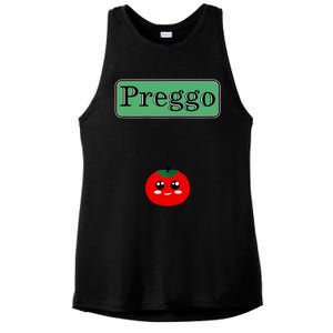 Preggo Sauce Funny Maternity Halloween Costume Tomato Sauce Ladies PosiCharge Tri-Blend Wicking Tank