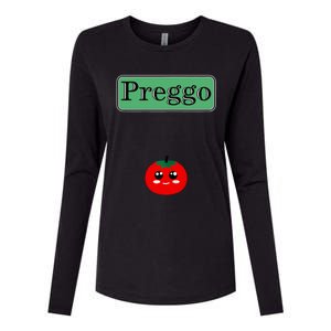 Preggo Sauce Funny Maternity Halloween Costume Tomato Sauce Womens Cotton Relaxed Long Sleeve T-Shirt