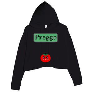 Preggo Sauce Funny Maternity Halloween Costume Tomato Sauce Crop Fleece Hoodie