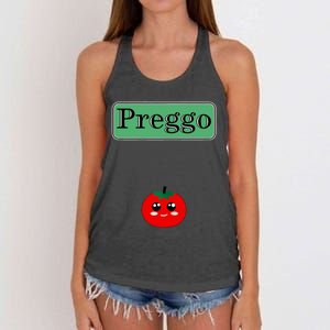 Preggo Sauce Funny Maternity Halloween Costume Tomato Sauce Women's Knotted Racerback Tank