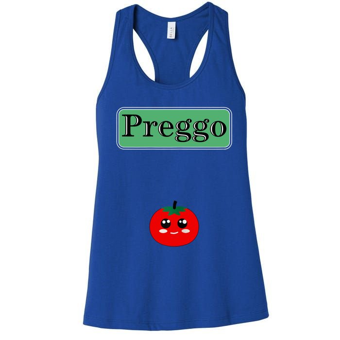 Preggo Sauce Funny Maternity Halloween Costume Tomato Sauce Women's Racerback Tank