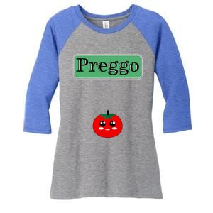 Preggo Sauce Funny Maternity Halloween Costume Tomato Sauce Women's Tri-Blend 3/4-Sleeve Raglan Shirt