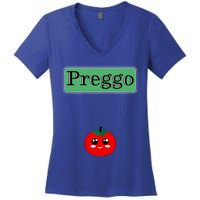 Preggo Sauce Funny Maternity Halloween Costume Tomato Sauce Women's V-Neck T-Shirt