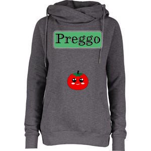 Preggo Sauce Funny Maternity Halloween Costume Tomato Sauce Womens Funnel Neck Pullover Hood