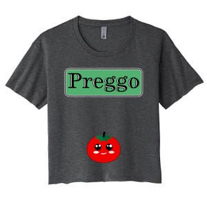 Preggo Sauce Funny Maternity Halloween Costume Tomato Sauce Women's Crop Top Tee