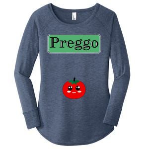 Preggo Sauce Funny Maternity Halloween Costume Tomato Sauce Women's Perfect Tri Tunic Long Sleeve Shirt