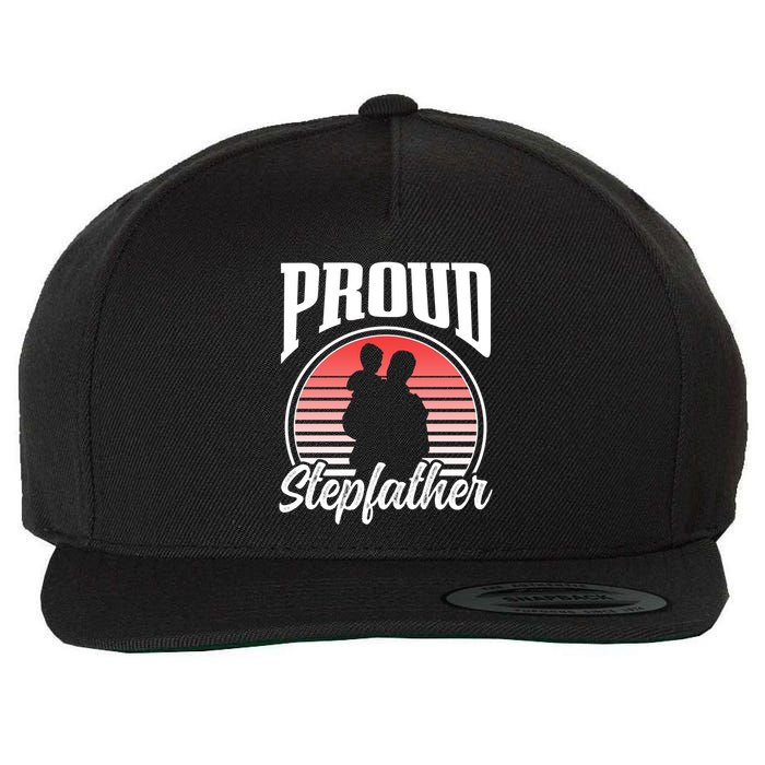 Proud Stepdad Fathers Day Step Dad Stepfather Sayings Father Gift Wool Snapback Cap