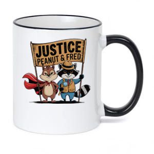 Peanut Squirrel & Fred Raccoo Justice For Peanut Wanted 11oz Black Color Changing Mug