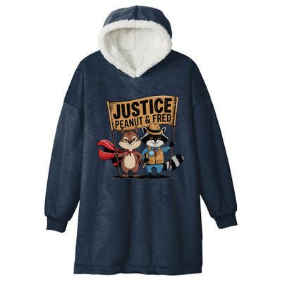 Peanut Squirrel & Fred Raccoo Justice For Peanut Wanted Hooded Wearable Blanket