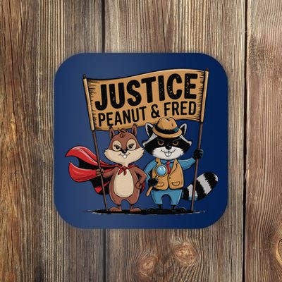 Peanut Squirrel & Fred Raccoo Justice For Peanut Wanted Coaster