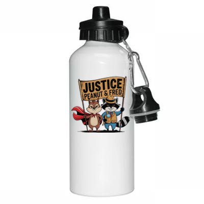 Peanut Squirrel & Fred Raccoo Justice For Peanut Wanted Aluminum Water Bottle