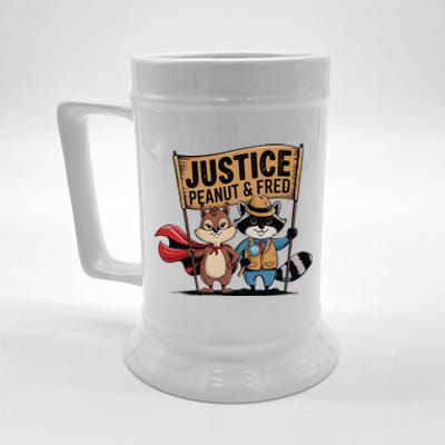 Peanut Squirrel & Fred Raccoo Justice For Peanut Wanted Beer Stein