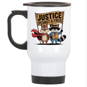 Peanut Squirrel & Fred Raccoo Justice For Peanut Wanted Stainless Steel Travel Mug