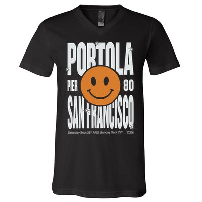 Portola San Francisco Pier 80 Lineup 2024 V-Neck T-Shirt