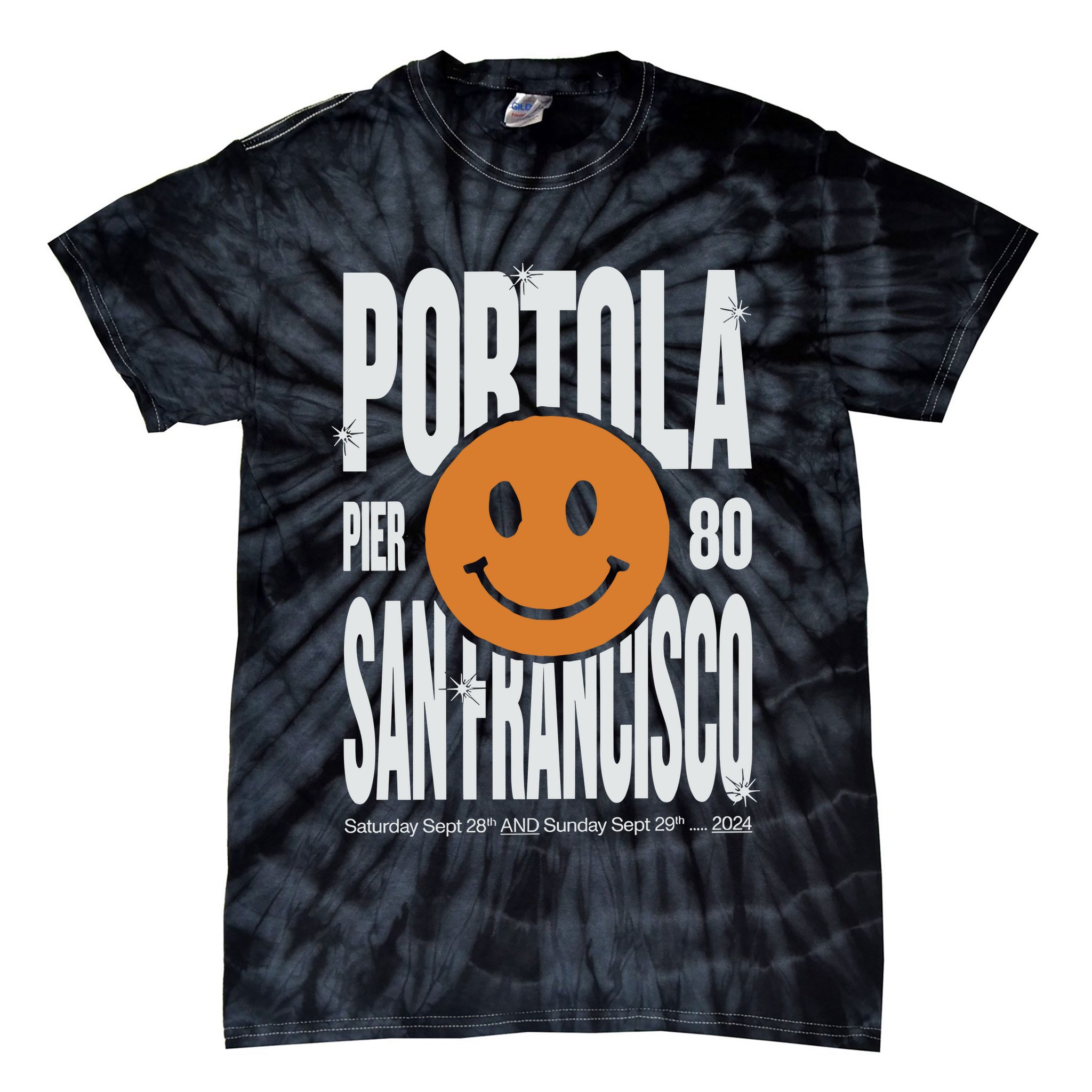Portola San Francisco Pier 80 Lineup 2024 Tie-Dye T-Shirt