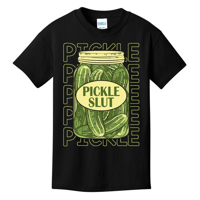 Pickle Slut Funny Pickle Slut Who Loves Pickles Apaprel Kids T-Shirt