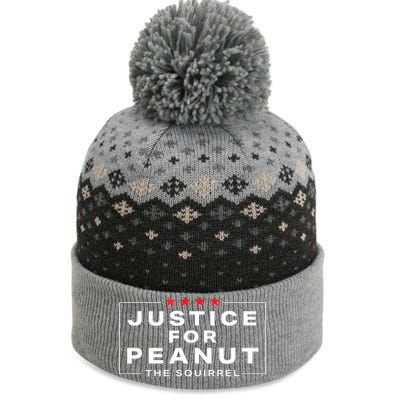 Peanut Squirrel Funny Justice For Peanut The Squirrel Gift The Baniff Cuffed Pom Beanie