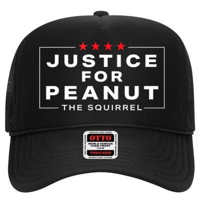 Peanut Squirrel Funny Justice For Peanut The Squirrel Gift High Crown Mesh Back Trucker Hat