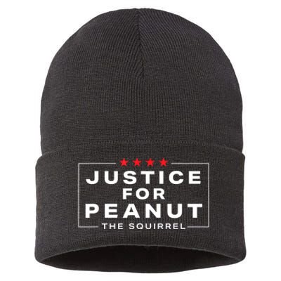 Peanut Squirrel Funny Justice For Peanut The Squirrel Gift Sustainable Knit Beanie