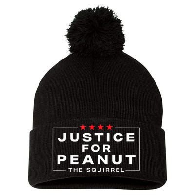 Peanut Squirrel Funny Justice For Peanut The Squirrel Gift Pom Pom 12in Knit Beanie