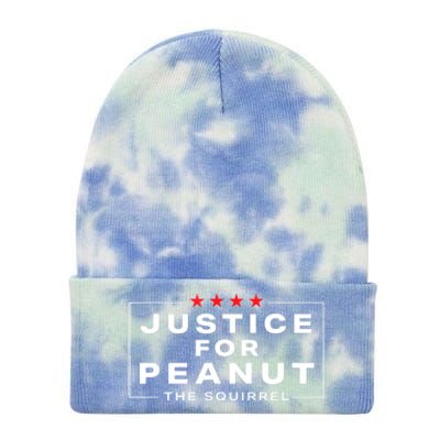 Peanut Squirrel Funny Justice For Peanut The Squirrel Gift Tie Dye 12in Knit Beanie