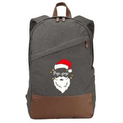 Poppop Santa Family Gift Family Christmas Gift Cotton Canvas Backpack