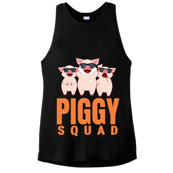 Piggy Squad Funny Pig Shirts For Boy Ladies PosiCharge Tri-Blend Wicking Tank