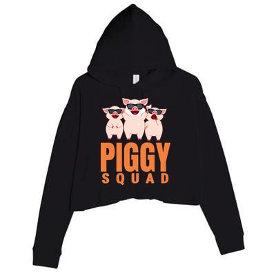 Piggy Squad Funny Pig Shirts For Boy Crop Fleece Hoodie