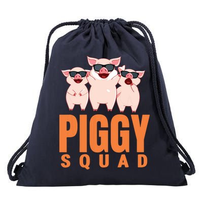 Piggy Squad Funny Pig Shirts For Boy Drawstring Bag